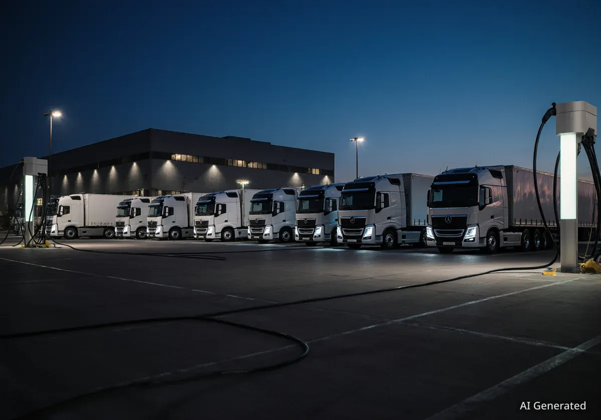 Strombedarf für E-Lkw in Europa steigt bis 2045 auf 200 TWh